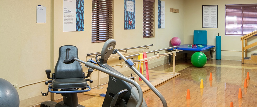 The rehab gym at Sandridge Post Acute