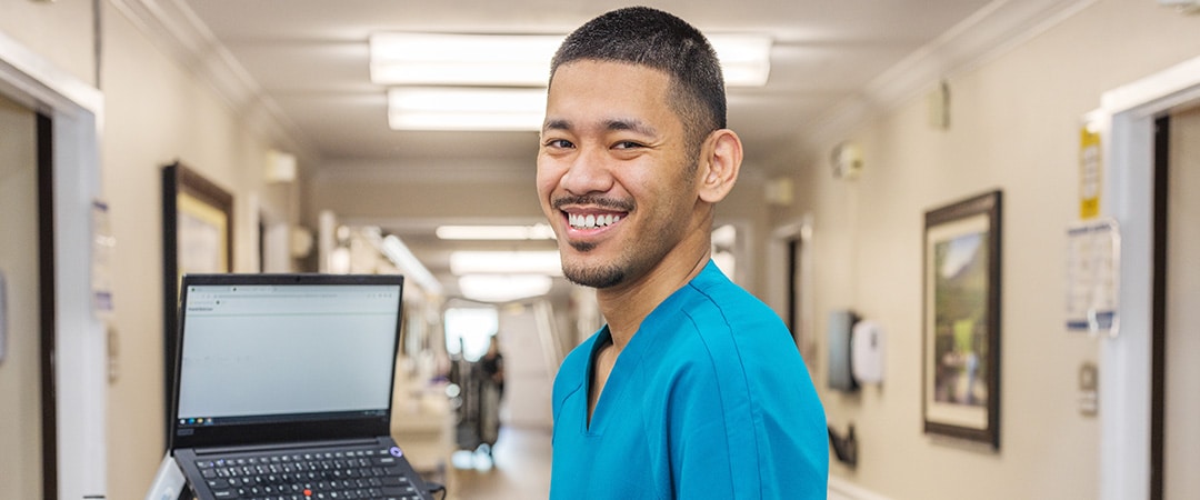 Nurse smiling at camera